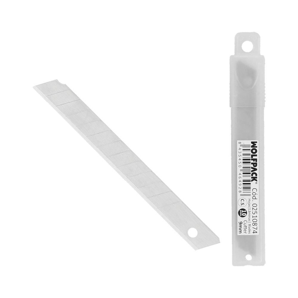 [2510874] Hoja Cutter 9 mm. (Estuche 10 Piezas) Acero al Carbono.