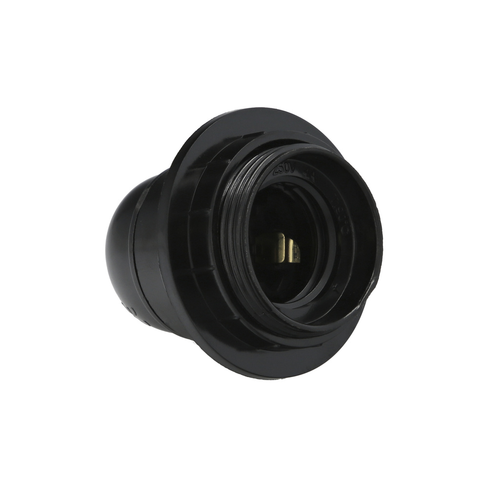 [19090410] Portalamparas 4 A. E-27 Con Rosca + Arandela Negro