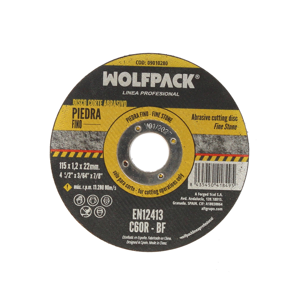 [9010280] Disco Corte Abrasivo Piedra Fino Ø 115 x Ø 22 mm. Espesor 1,2 mm. Disco Radial / Amoladora Universal Con Todas Las Amoladoras.