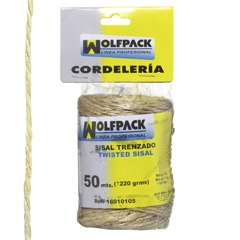 [16010105] Cuerda Sisal Nº1 2 Cabos (Bobina 220 gr. / 50 m.)