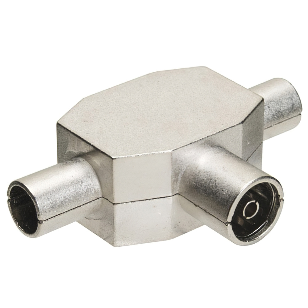 [19110190] Distribuidor TV Blindado Metal 1 Hembra + 2 Machos