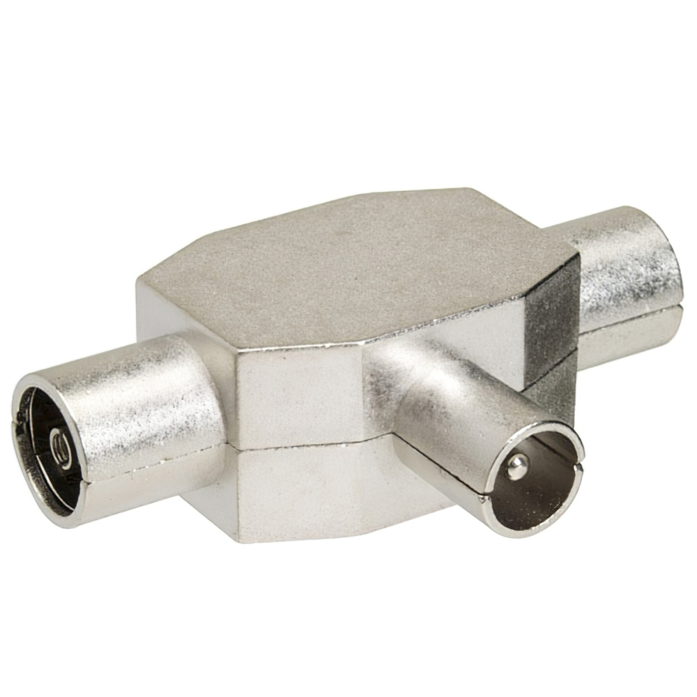 [19110195] Distribuidor TV Blindado Metal 1 Macho + 2 Hembra