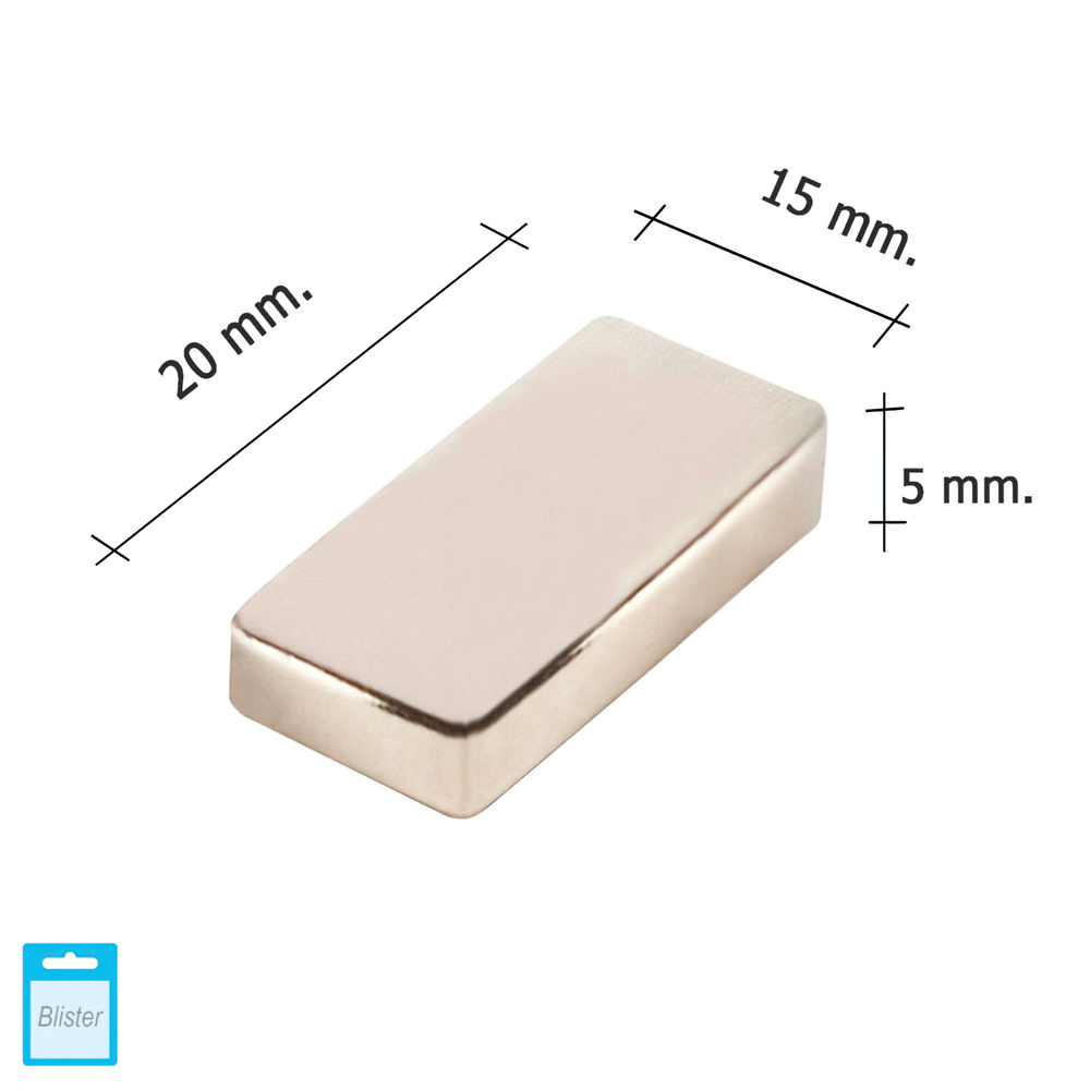 Iman Wolfpack Neodimio Rectangular 20x15x5 mm. (Blister 1 Pieza)