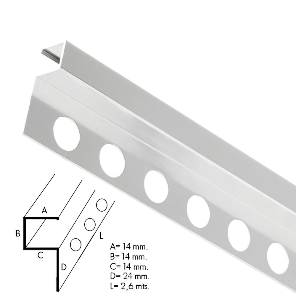 [2541505] Guardacantos Metal Cuadrado Mate Barra 2,6 Metros