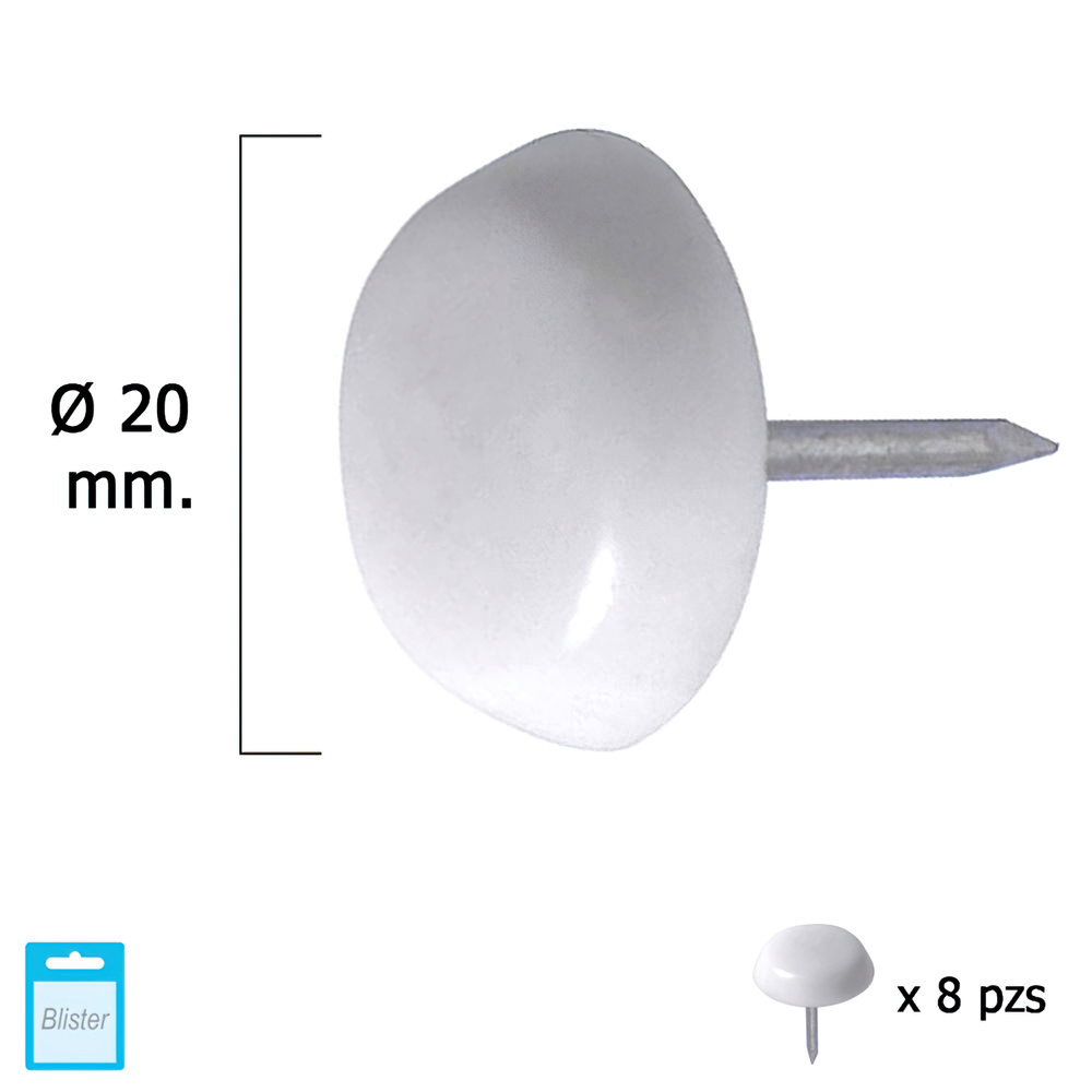[5130120] Deslizante Grande Blanco Ø20 (Blister 8 Unidades)