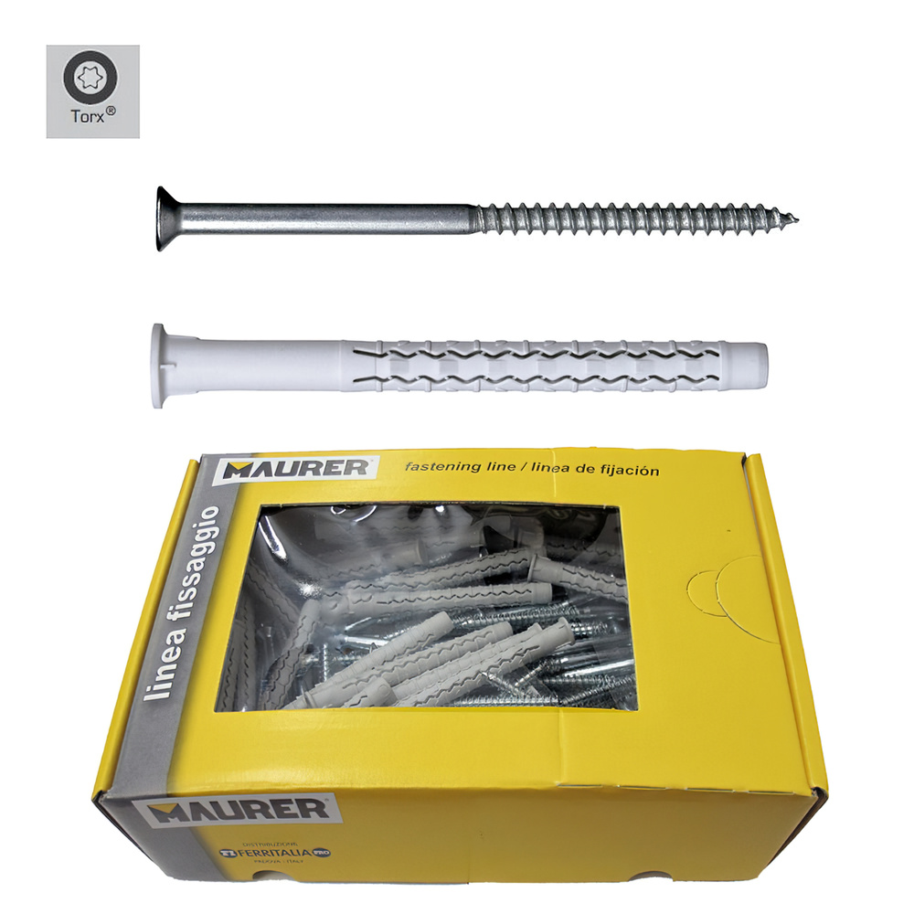 [13130415] Taco Wolfpack Con Tirafondo Torx MU-XL 10 x 120 mm. (Caja de 50 piezas)