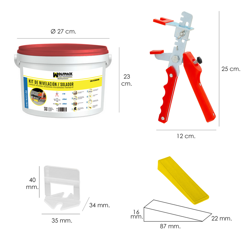[2380100] Kit Nivelador Solador (Pistola, calzos y cuñas)
