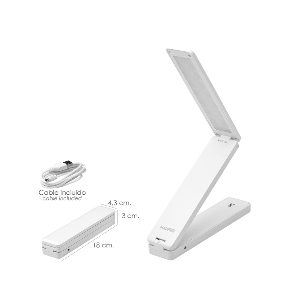 [19071660] Lampara Mesa / Linterna LED A pilas / USB (4 AA) 180 Lumenes	Altura Regulable
