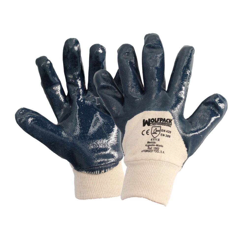 [15031086] Guantes Nitrilo / Lona Pesados Nimax 8" (Par)