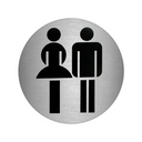 Placa Adhesiva Baño "Mujer / Hombre" Acero Inoxidable Ø 7 cm.