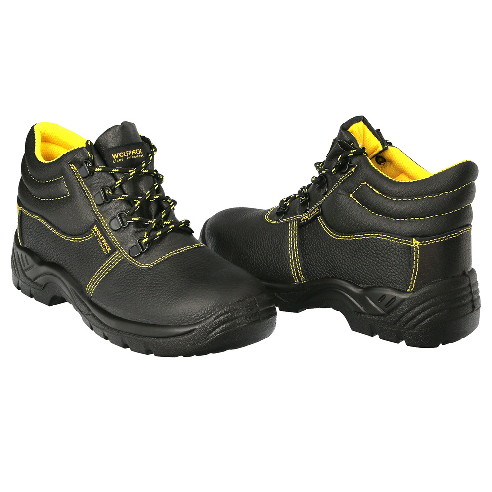 [15018210] Botas Seguridad S3 Piel Negra Wolfpack  Nº 38 Vestuario Laboral,calzado Seguridad, Botas Trabajo. (Par)
