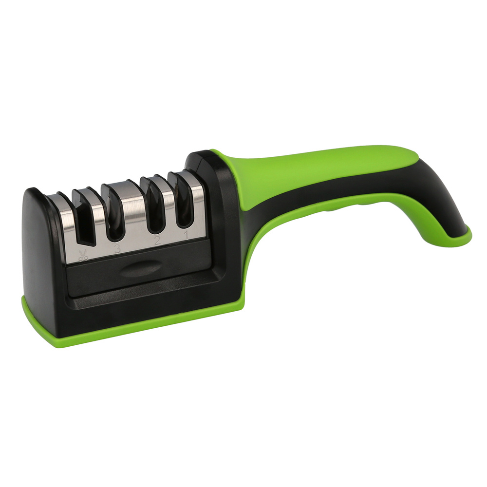 [5039110] Afilador Cocina Cuchillos Tijeras, 4 Etapas Con Mango