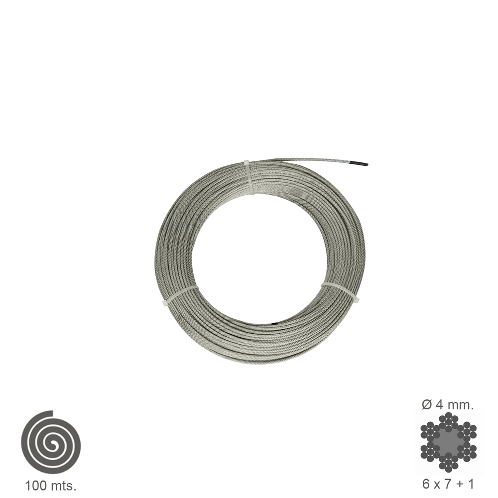 [1120003] Cable Galvanizado   4  mm. (Rollo 100 Metros) No Elevacion