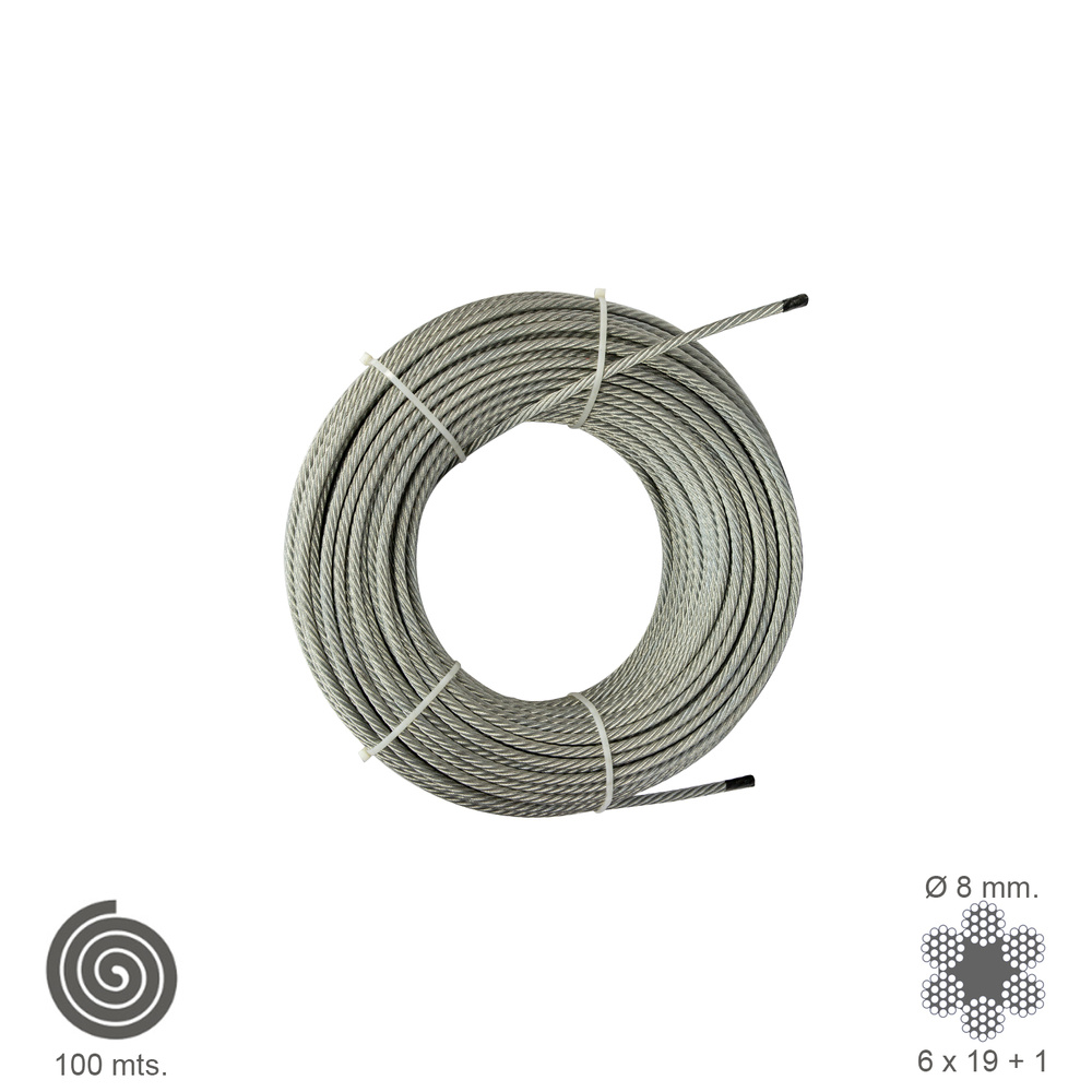 [1120008] Cable Galvanizado   8 mm. (Rollo 100 Metros) No Elevacion