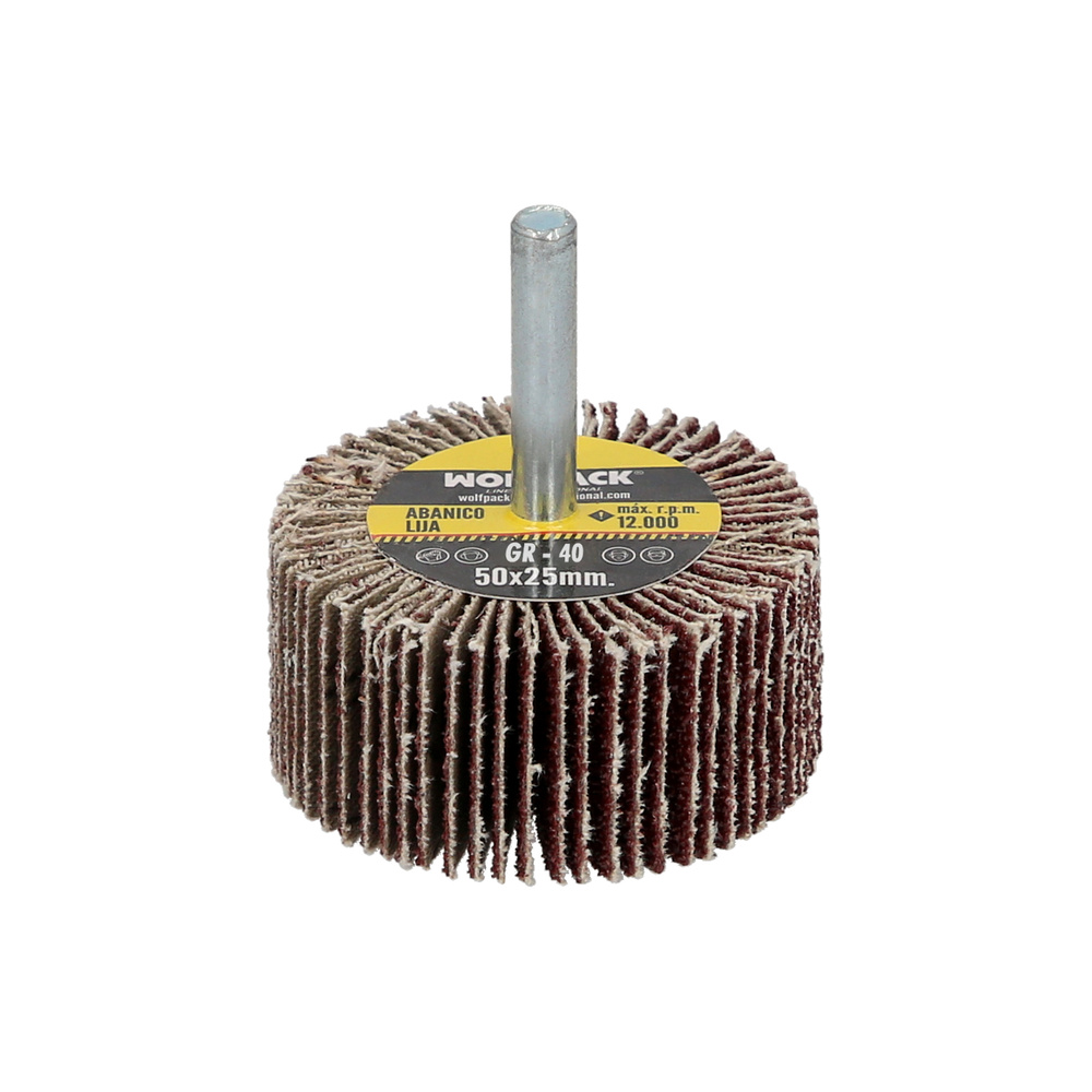 [9011630] Abanico Lija Grano 40 Medida Ø 50 x 25 mm. Disco Abrasivo Laminas, Ruedas Mil Hojas, Ruedas Abrasivas,Lijado,Desbaste,Pulir