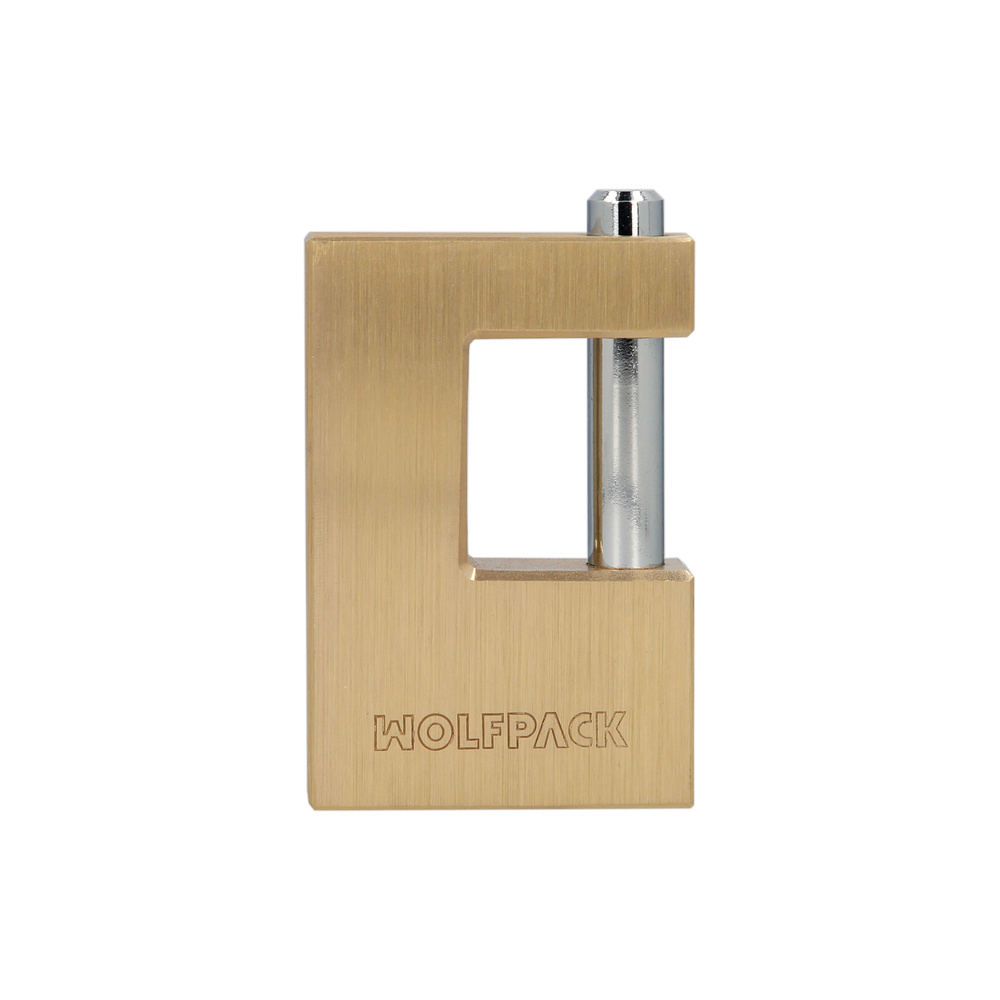 [3100170] Candado Cuadrado Latón Persiana Ancho 70 mm. Alta Seguridad, Antirrobo Puertas, Contenedores, Trasteros, 2 Llaves