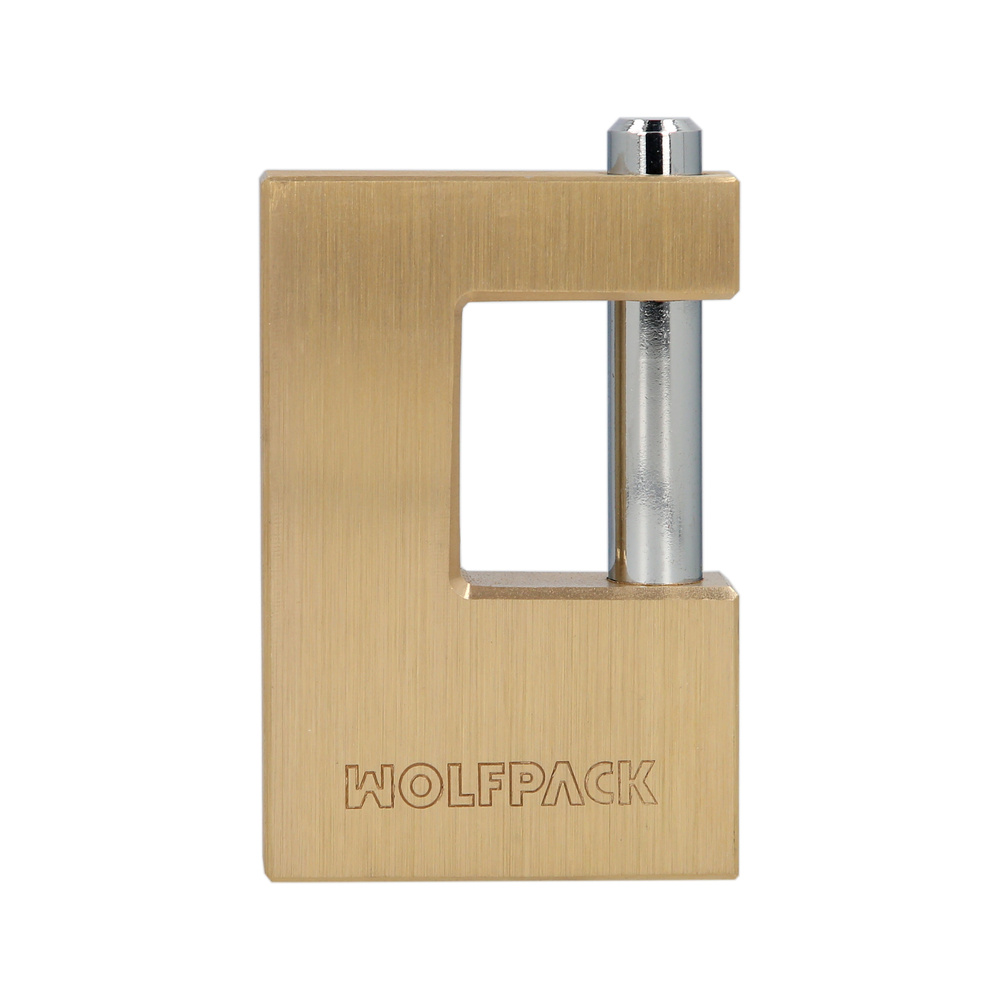 [3100175] Candado Cuadrado Latón Persiana Ancho 70 mm. Alta Seguridad, Antirrobo Puertas, Contenedores, Trasteros, 2 Llaves