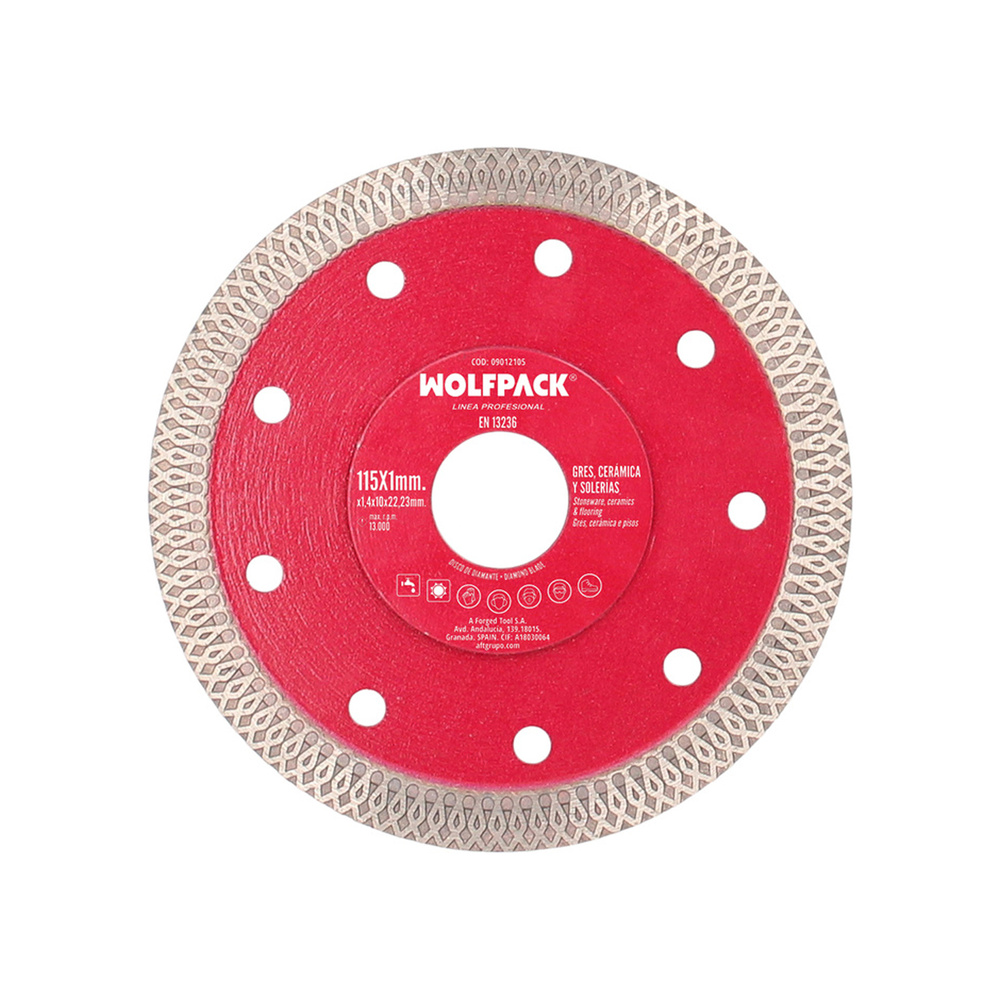 [9012105] Disco Diamante Ø 115 mm. Porcelanicos, Gres, Ceramica, Solerias. Segmento Diamantado 10 mm.