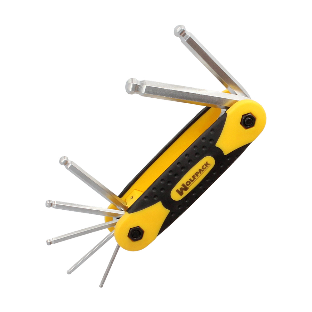 [20121010] Juego 7 Llaves Allen Plegable Con Bola Acero Cromo Vanadio. Juego Llaves Hexagonales, Juego De Llaves Plegable Allen Con Bola