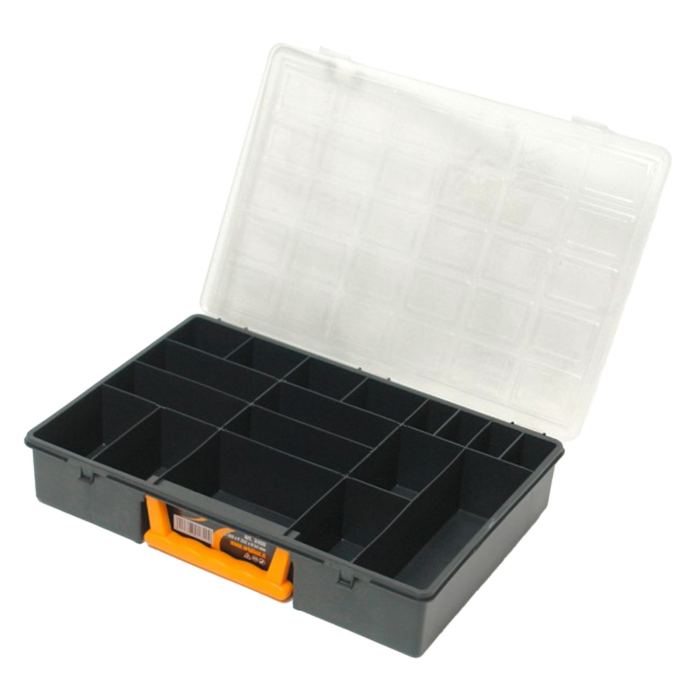 [2240315] Maletin Organizador Plastico 18 Compartimentos 360x252x64 mm. Caja Almacenaje, Malentin Organizador, Organizador Plastico