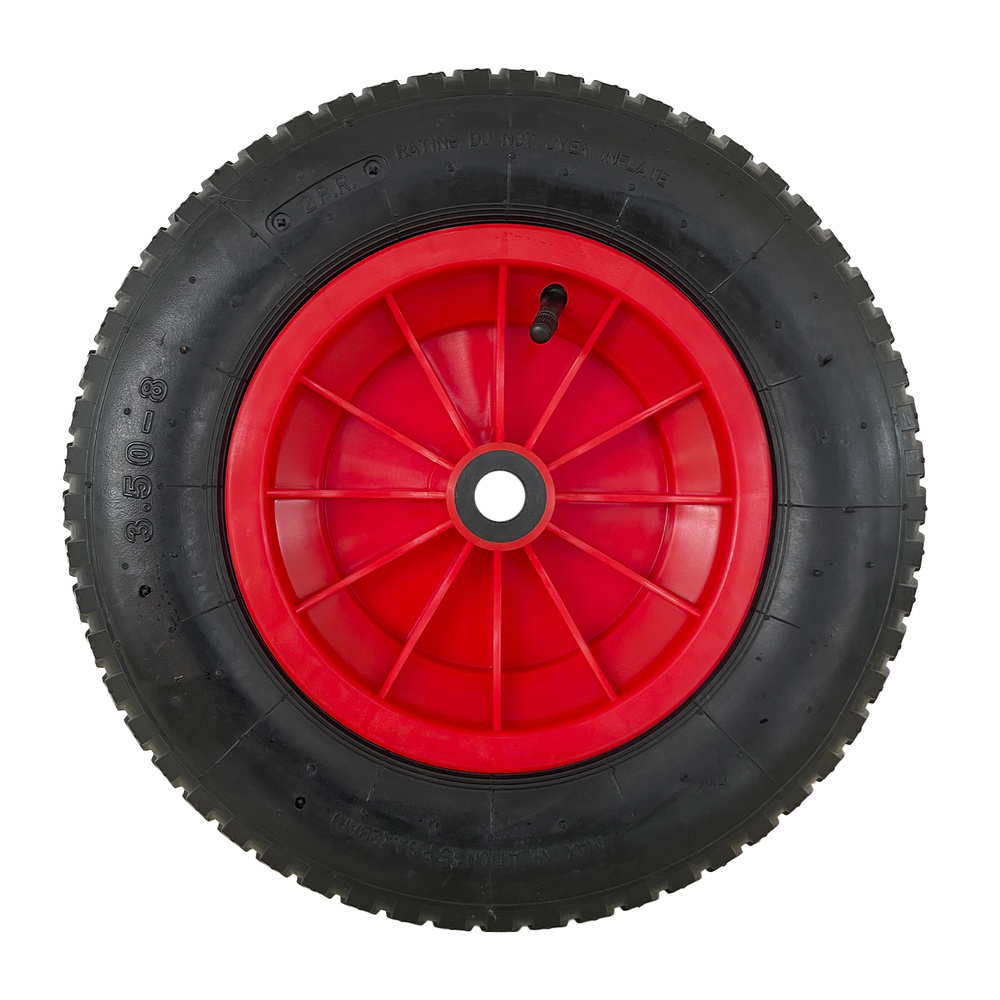 [11110220] Rueda Carretilla Invernadero Neumática Llanta Plástico, Ø 370 mm. Eje Ø 20 mm.