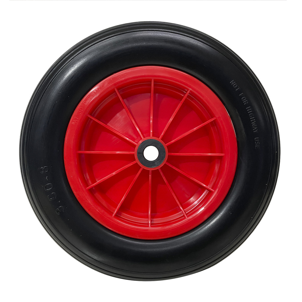 [11110225] Rueda Carretilla Invernadero Poliuretano Impinchable Llanta Plástico, Ø 360 mm. Eje Ø 20 mm.