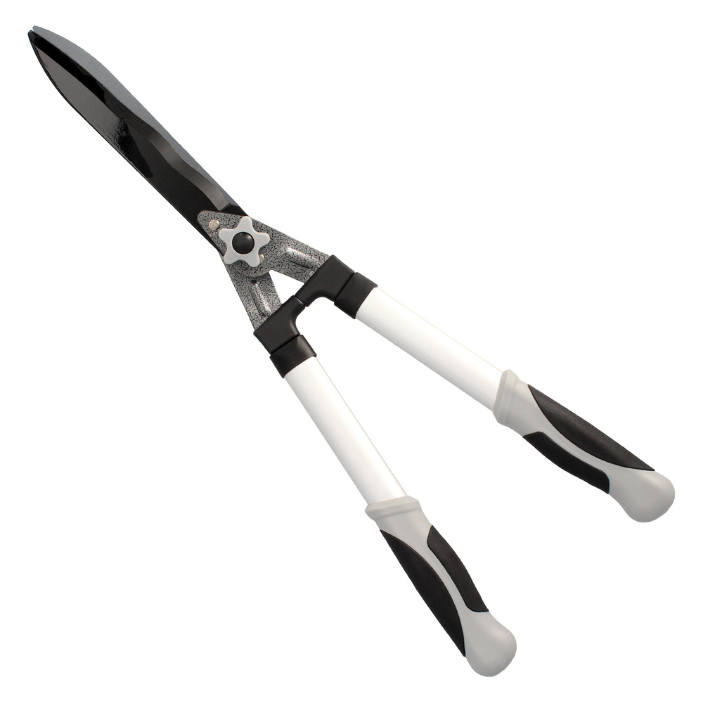 [8270380] Tijeras Podar Setos 2 Manos Aluminio 63 cm. Hojas Acero Antiadherente, Mango TPR, Ajuste Corte