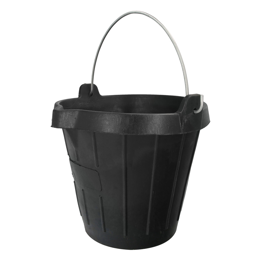 [10010007] Cubo Obra Industrial Goma 10 Litros Con Pico Vertedor. Base y Laterales Reforzado. Espesor 1 cm. Espuerta Obra, Cubo Goma Obra