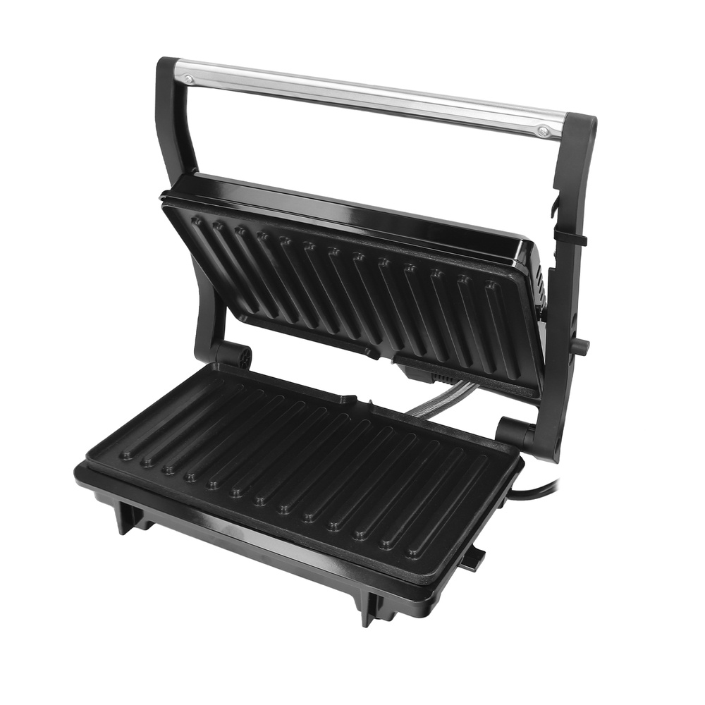 [5700024] Sandwichera Grill Doble 1000w Parilla Eléctrica, Panini Press Grill, 1000w, Placa Antiadherente, Apertura 180º