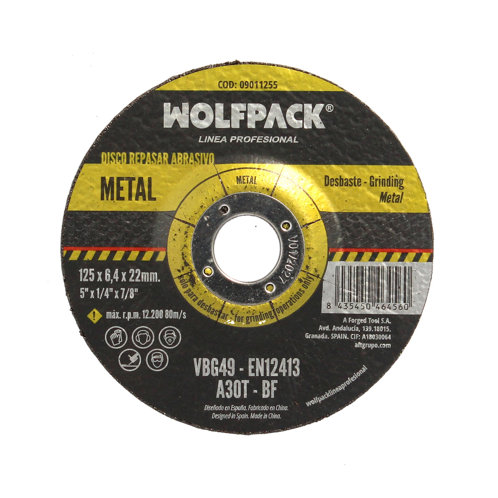 [9011255] Disco Repasar Abrasivo Ø 125 x Ø 22 mm. Espesor 6,0 mm. Disco Radial / Amoladora Universal Compatible Con Todas Las Amoladoras