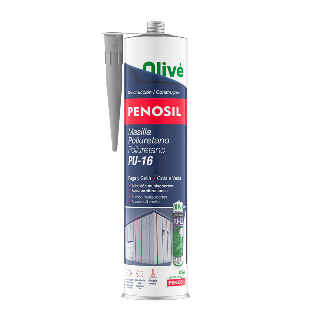 [14040186] Masilla Poliuretano Gris Cartucho 300 Ml. Sellador Poliuretano, Sellador Cemento, Ladrillo, Cerámica, Metales