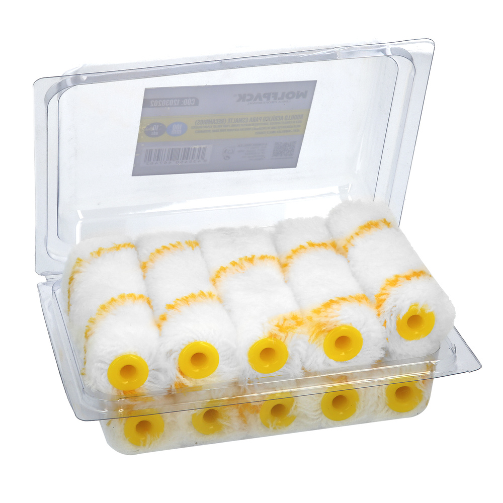 [12030202] Rodillo Recambio Para Esmalte Acrilico 100 mm.  Set 10 Rodillos. Rodillo poliamida, Rodillo Pintura Acrilica