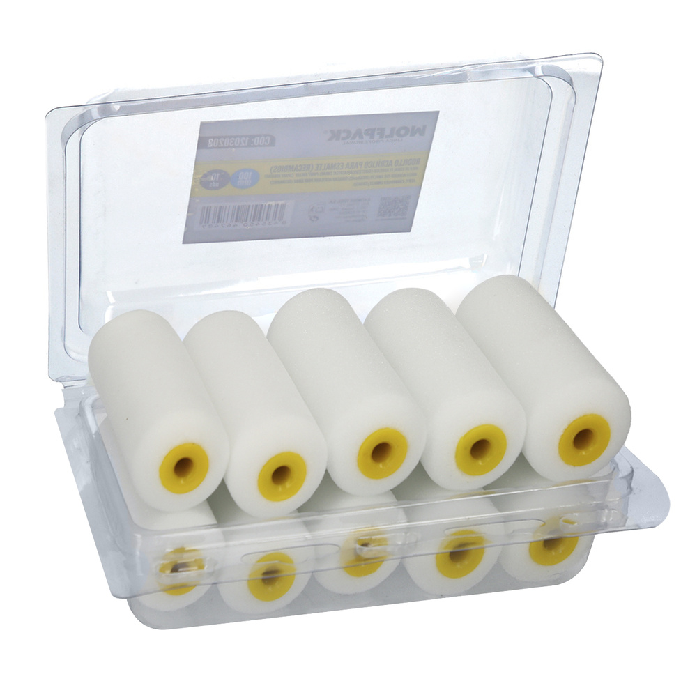 [12030208] Rodillo Espuma Recambio Para Esmalte Acrilico 100 mm.  Set 10 Rodillos. Rodillo Espuma, Rodillo Pintura Acrilica