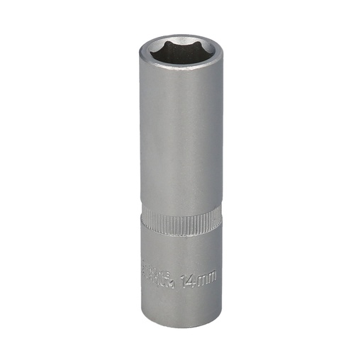 [2109160] Llave Vaso 1/2" Hexagonal Larga 14 mm. Perfil de 6 caras. Acero Cromo Vanadio, Aristas Redondas