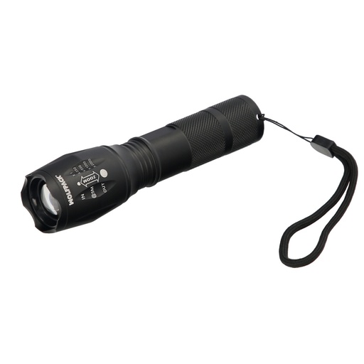 [19042005] Linterna LED De Mano Aluminio A Pilas (3 AAA) 300 Lumenes 5 Watt. Con Zoom
