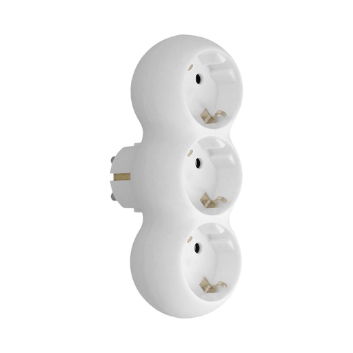 [19090356] Adaptador Triple Schuko Recto 16A. 250V.