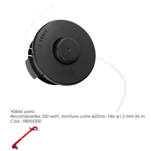[8055205] Cabezal Nylon Repuesto Recortabordes 250 Watt.