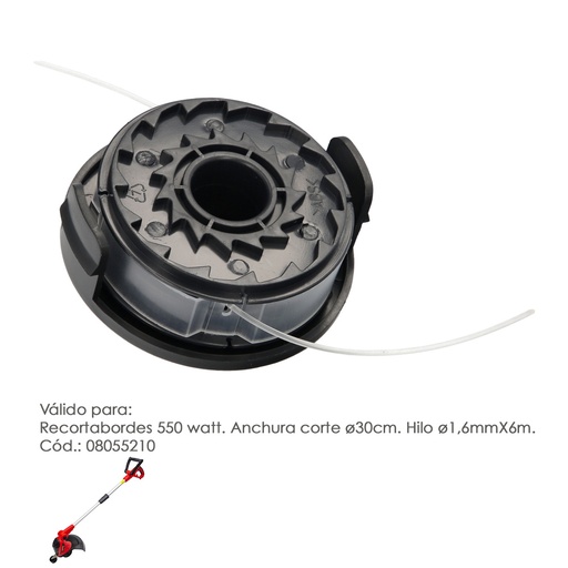 [8055215] Cabezal Nylon Repuesto Recortabordes 550 Watt. (Codigo 08055210)