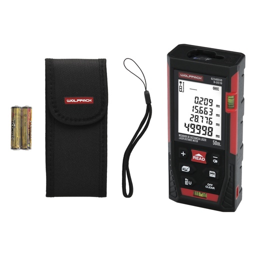 [2340550] Medidor Laser 10 Funciones 50m Funciona Con 2 Pilas AAA (No Incluido)