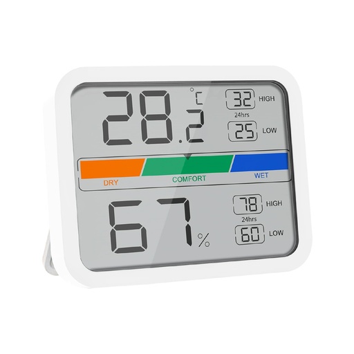 [5160710] Termómetro Digital Higrómetro Interiores y Exteriores Minimo/Máximo Con Indicardor De Humedad