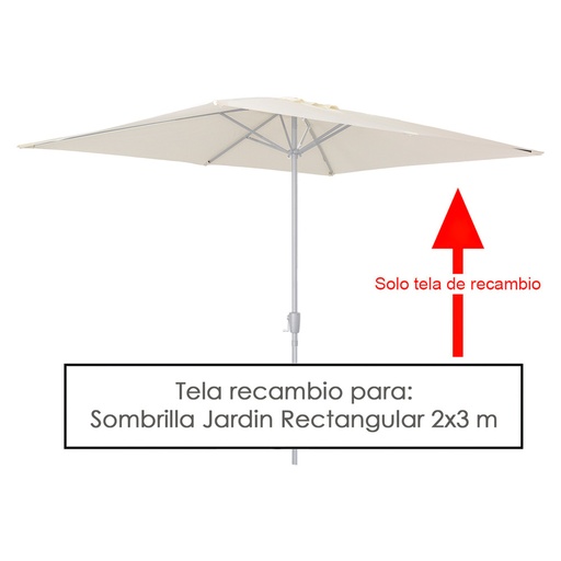 [8091161] Tela Recambio Sombrilla De Jardin Rectangular 2x3 Metros (Saturnia)
