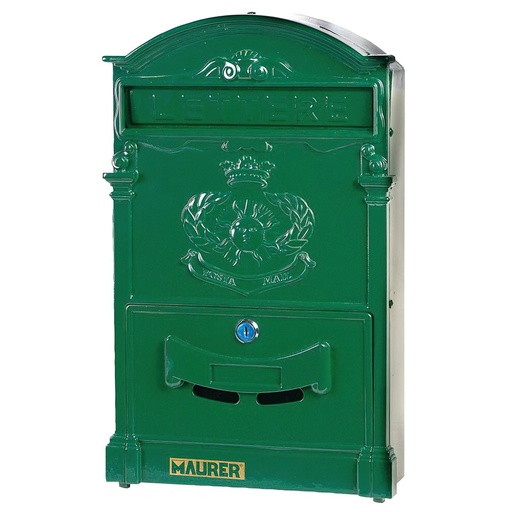 [3080605] Buzón Maurer Jardín Aluminio Fundido Verde 41 x 26 x 8 cm.
