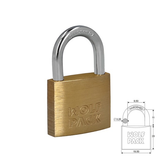 [3100930] Candado Laton Arco Normal 20 mm.