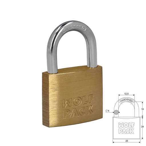 [3100935] Candado Laton Arco Normal  25 mm.
