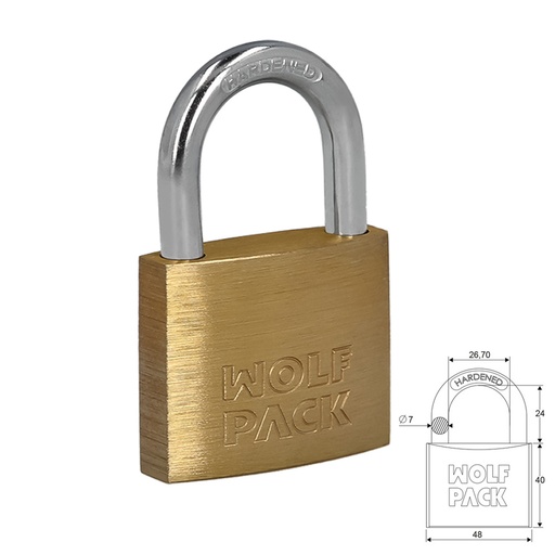 [3100950] Candado Laton Arco Normal  50 mm.