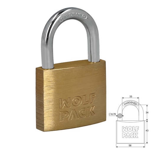 [3100955] Candado Laton Arco Normal  60 mm.