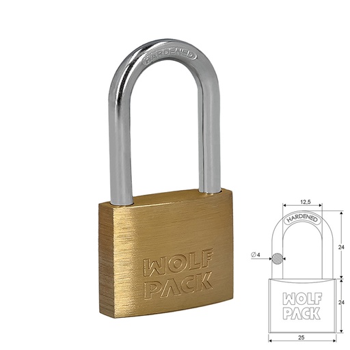 [3100965] Candado Laton Arco Largo 25 mm.