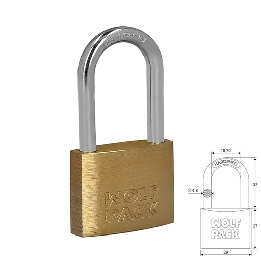 [3100970] Candado Laton Arco Largo 30 mm.