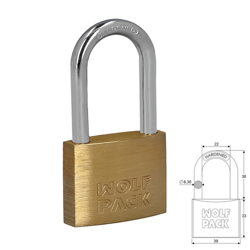 [3100975] Candado Laton Arco Largo 40 mm.