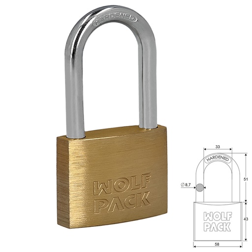 [3100985] Candado Laton Arco Largo 60 mm.